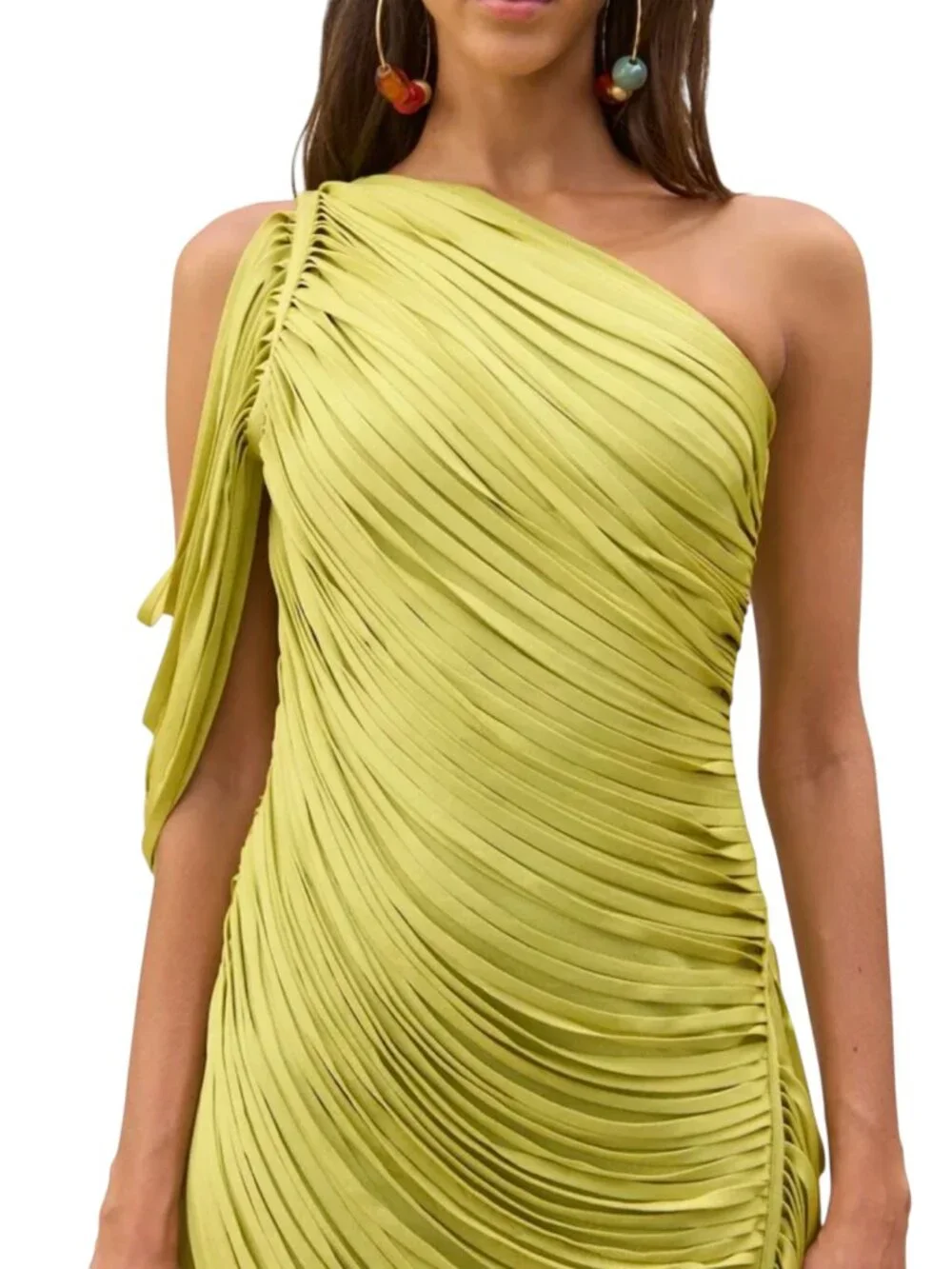 CULT GAIA Women's Sona One-Shoulder Draped Fringe Dress Size S NEW - Picture 7 of 16